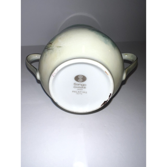 Vintage Sango China Occupied Japan Rose Floral Design Sugar Bowl & Creamer - Picture 5 of 10